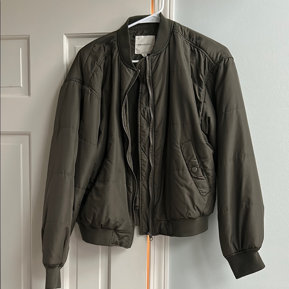 Thread and supply women’s Olive Bomber Jacket